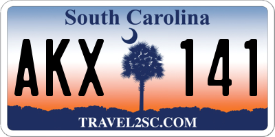 SC license plate AKX141