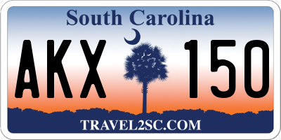 SC license plate AKX150