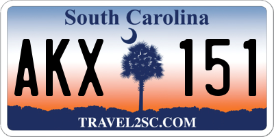 SC license plate AKX151