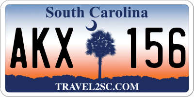 SC license plate AKX156