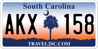 SC license plate AKX158