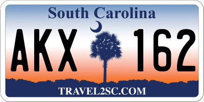 SC license plate AKX162