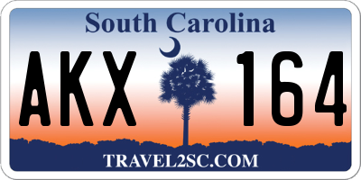 SC license plate AKX164