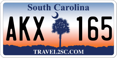 SC license plate AKX165