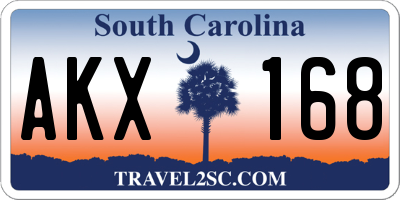 SC license plate AKX168