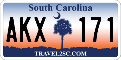 SC license plate AKX171