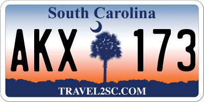 SC license plate AKX173