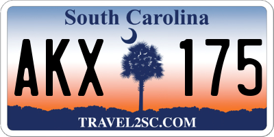 SC license plate AKX175