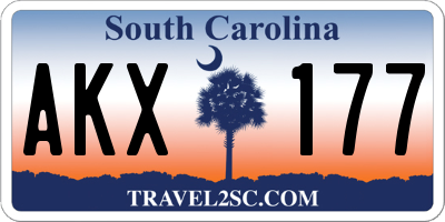 SC license plate AKX177