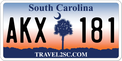 SC license plate AKX181