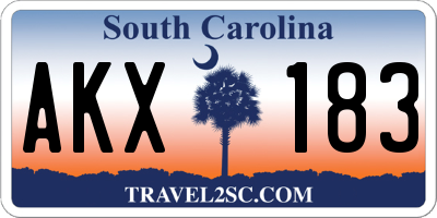 SC license plate AKX183