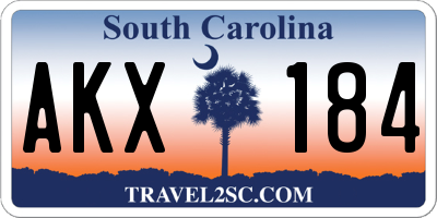 SC license plate AKX184