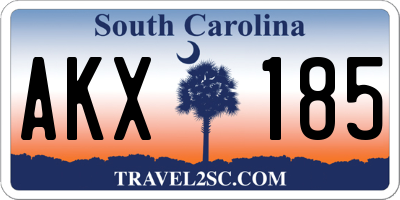 SC license plate AKX185