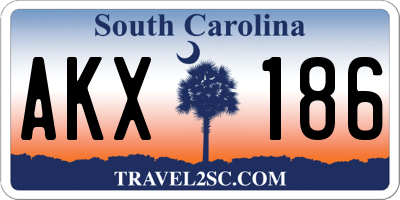 SC license plate AKX186