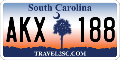 SC license plate AKX188