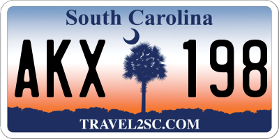 SC license plate AKX198