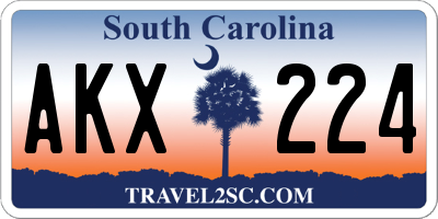 SC license plate AKX224