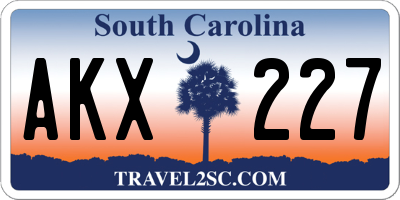 SC license plate AKX227
