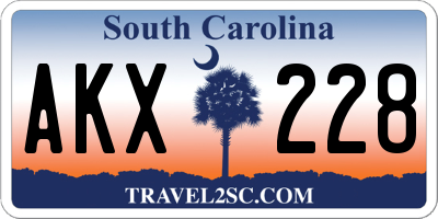 SC license plate AKX228