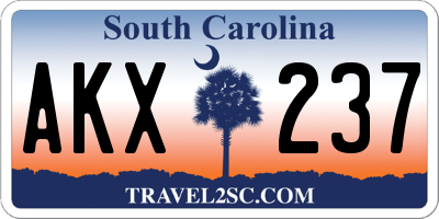 SC license plate AKX237
