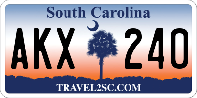 SC license plate AKX240