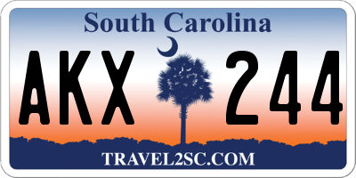 SC license plate AKX244