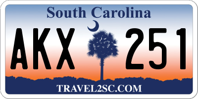 SC license plate AKX251