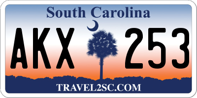 SC license plate AKX253