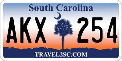 SC license plate AKX254