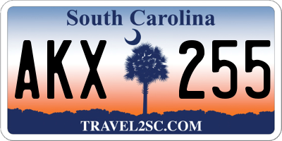 SC license plate AKX255