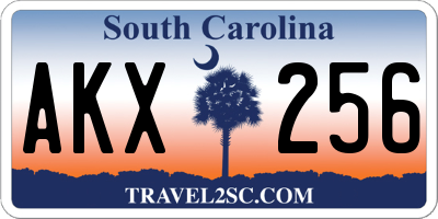 SC license plate AKX256