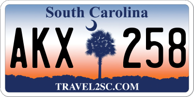 SC license plate AKX258