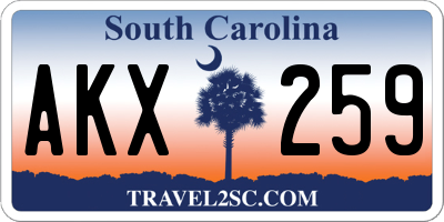 SC license plate AKX259