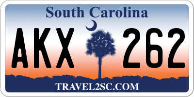 SC license plate AKX262