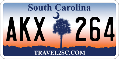 SC license plate AKX264