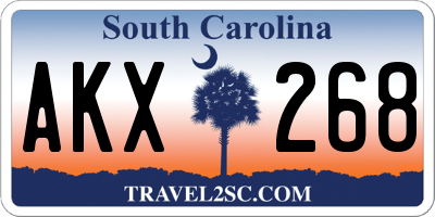 SC license plate AKX268