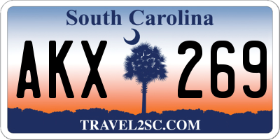 SC license plate AKX269