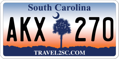 SC license plate AKX270