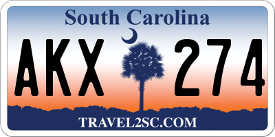SC license plate AKX274