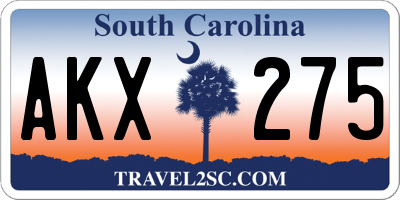 SC license plate AKX275