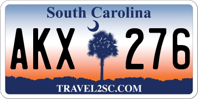 SC license plate AKX276