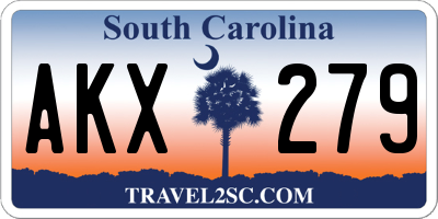 SC license plate AKX279