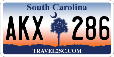SC license plate AKX286