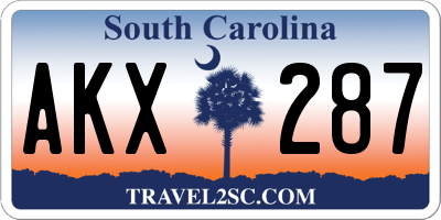 SC license plate AKX287