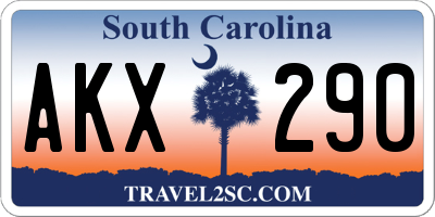 SC license plate AKX290