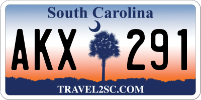 SC license plate AKX291