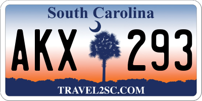 SC license plate AKX293