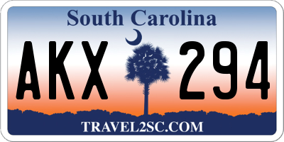 SC license plate AKX294