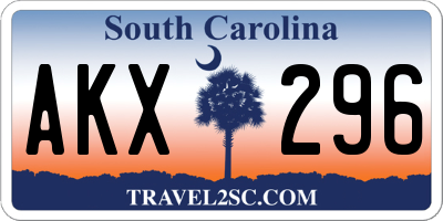 SC license plate AKX296