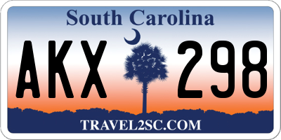 SC license plate AKX298